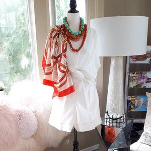 EUC Tendenze white silk t-shirt blouse, L